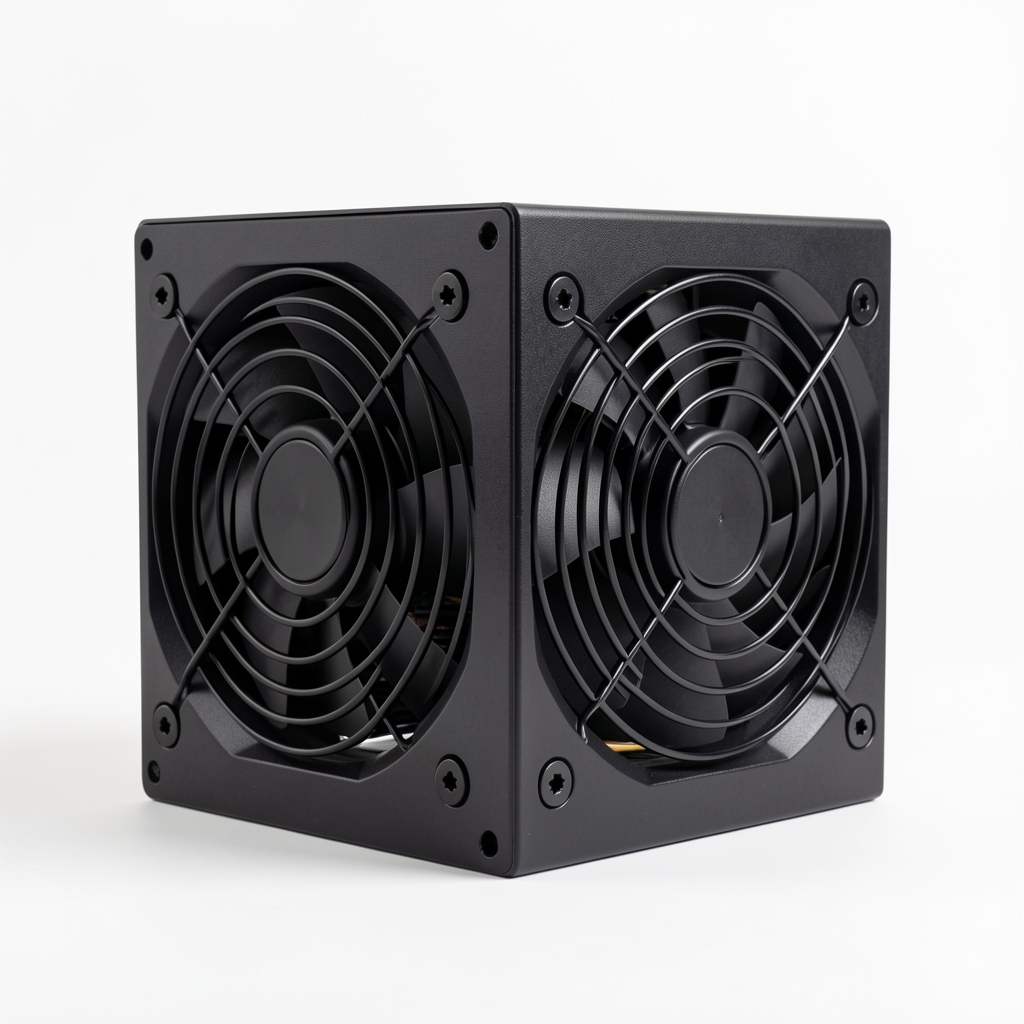 be quiet! Dark Power 13 1000W 80+ Titanium sursă premium modulară neagră cu ventilatoare SilentWings pe fundal alb