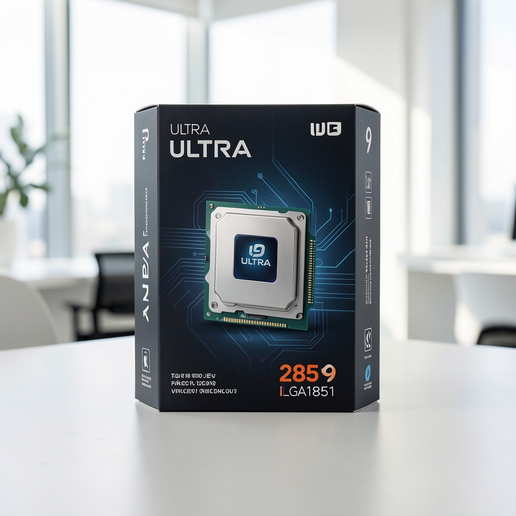 Intel Core Ultra 9 285K procesor LGA1851 Arrow Lake în cutia sa de vânzare cu branding Intel Core Ultra vizibil