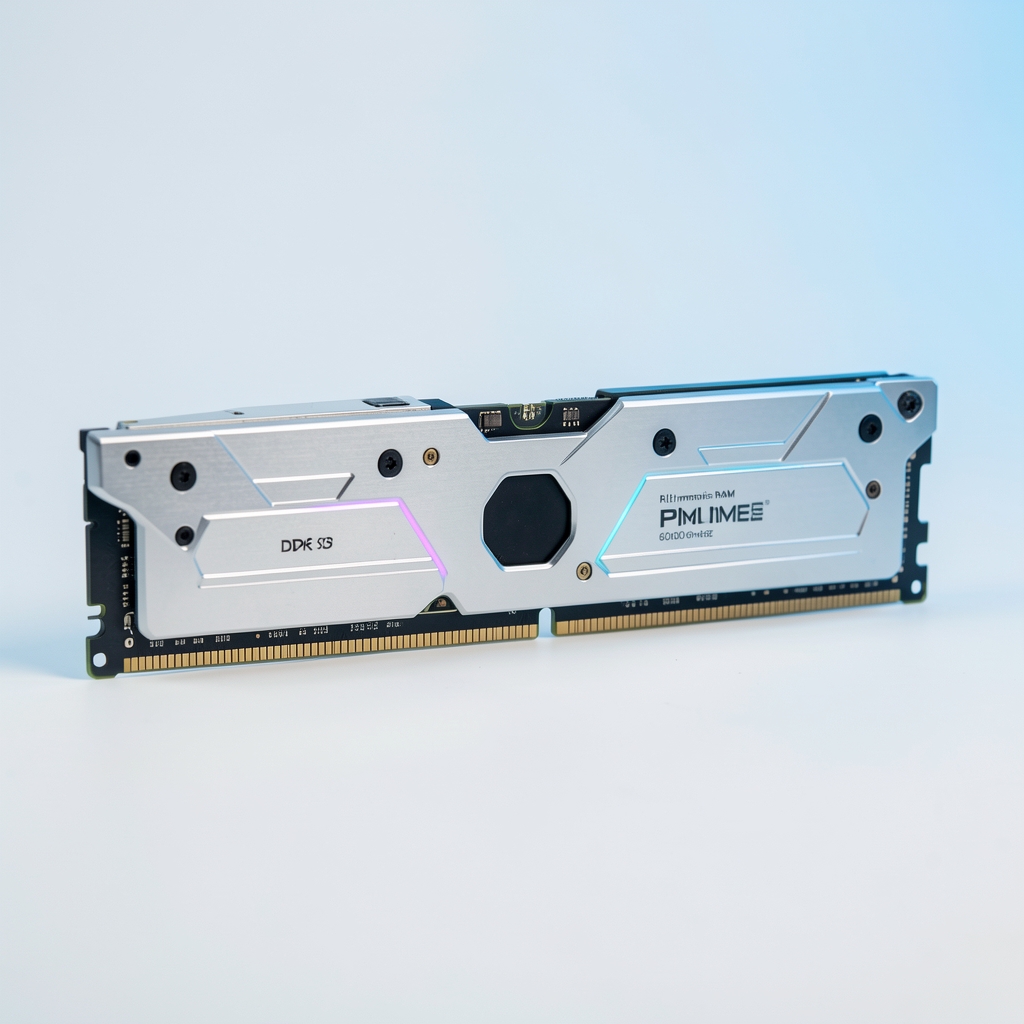 Kit memorie RAM Corsair Dominator Platinum RGB DDR5 32GB 6000MHz cu iluminare RGB albastru pe fundal alb