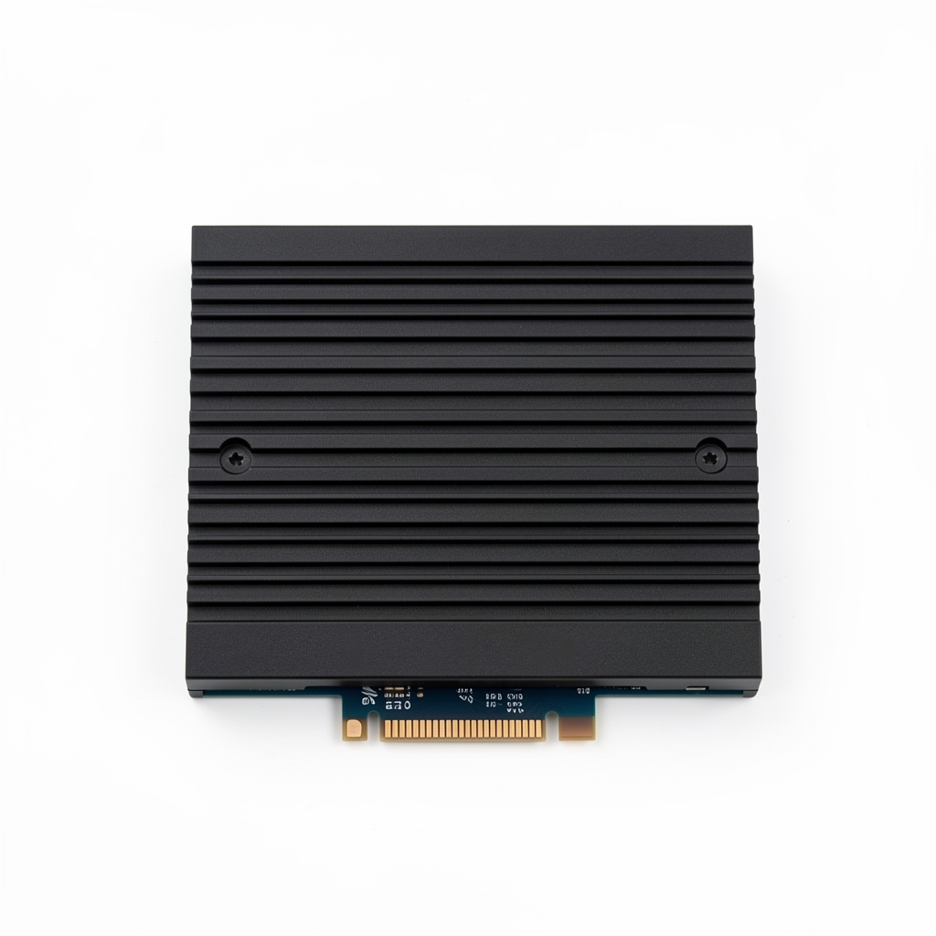 SSD Samsung 990 Pro 2TB NVMe M.2 PCIe 4.0 cu heatsink negru pe fundal alb, vedere de sus