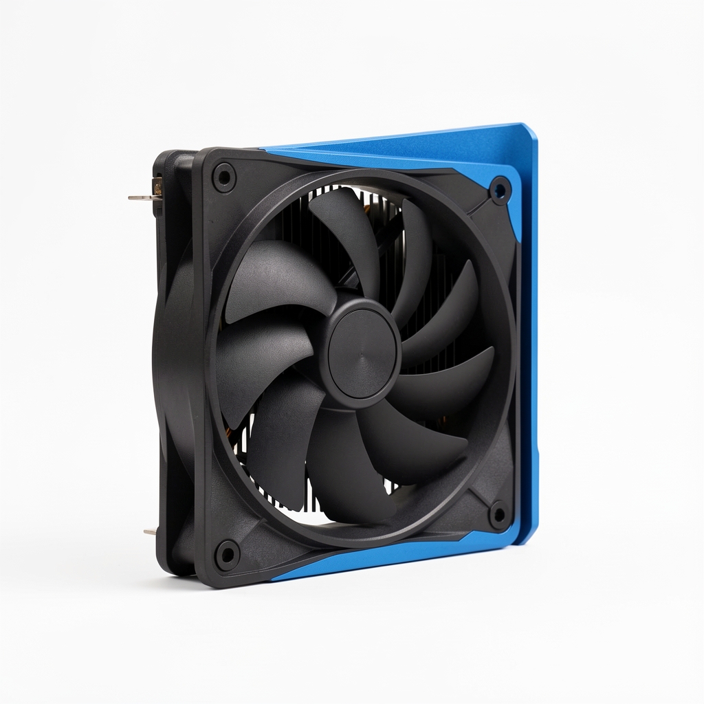 AMD Radeon RX 9070 Gigabyte Aorus Elite cu design albastru-negru și ventilator triplu pe fundal alb